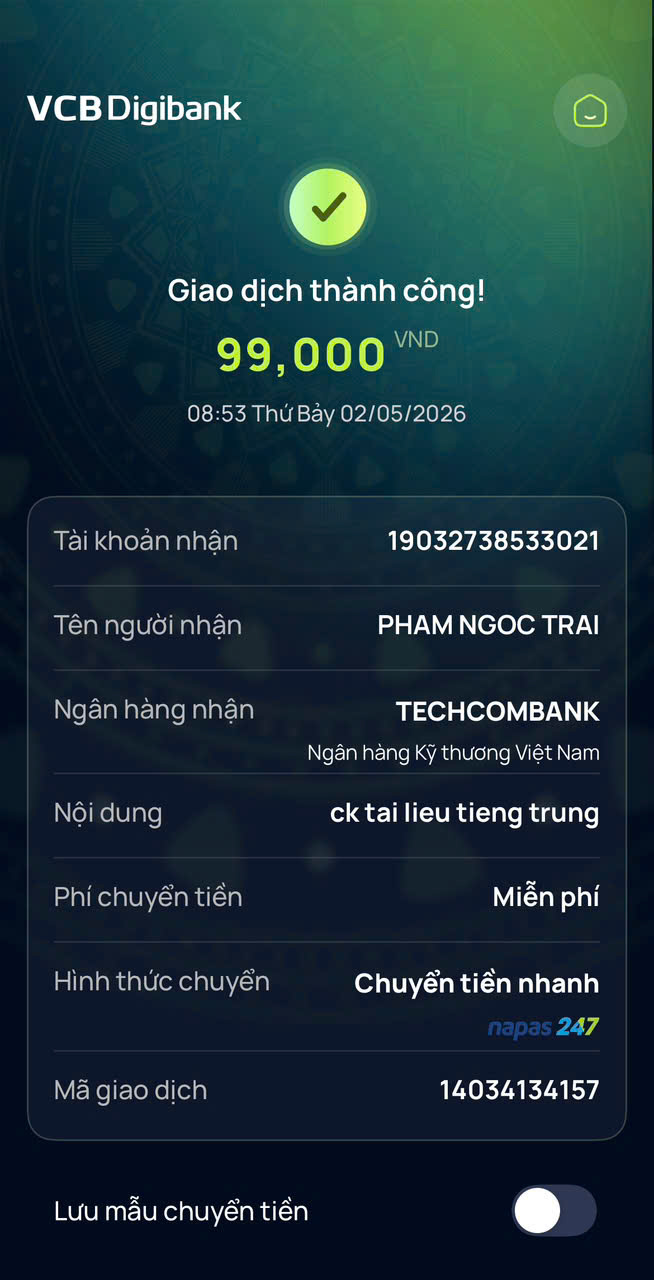 Giao dịch thành công